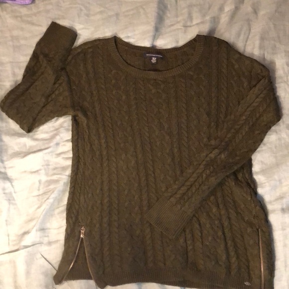 Green cable knit sweater - Picture 1 of 2